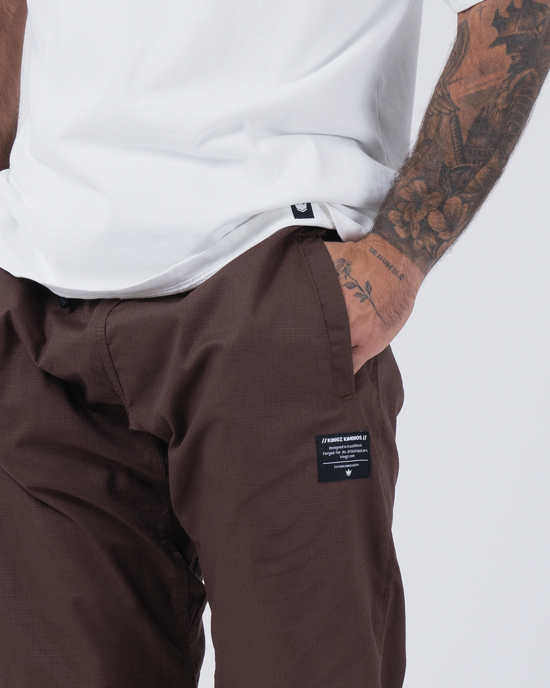 Casual Rip Stop Gi Pant - Brown from Kingz