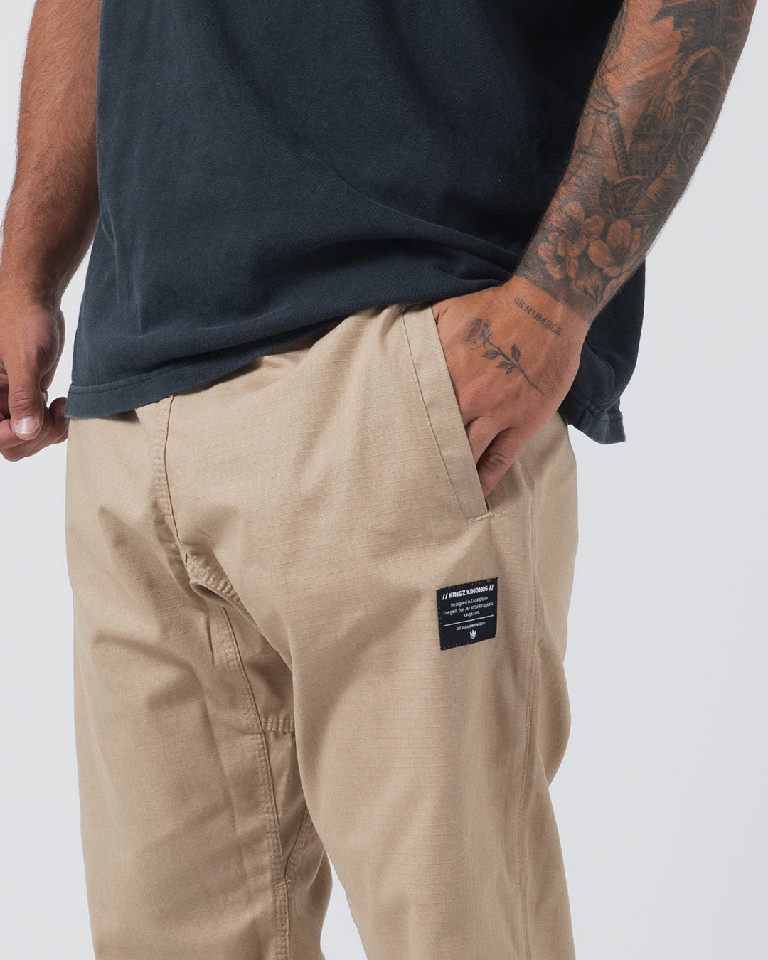 Casual Rip Stop Gi Pant - Khaki from Kingz